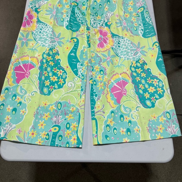 Lilly Pulitzer Peacock 🦚 Cotton Wide Leg Pant. Size 6 - Picture 2 of 11